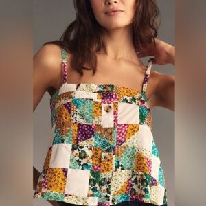 Anthropologie Pilcro patchwork tank size medium
